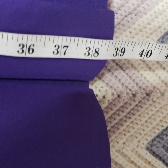 Vintage purple floral and peacocks pleated long sleeve dress - Picture 10 of 11